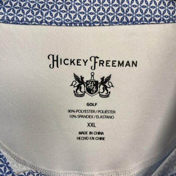 NEW Hickey Freeman Men's XXL Blue Golf Polo Shirt 4-Way Stretch Pattern - Picture 6 of 9